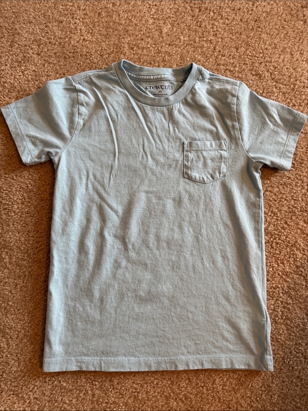 Crewcuts Pale Blue Pocket Tee — Short Sleeve Kids Shirt